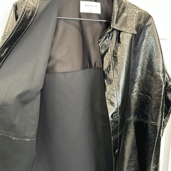 Aritzia Babaton Pelli Shirt Jacket Black/Vegan Leather - Picture 8 of 10
